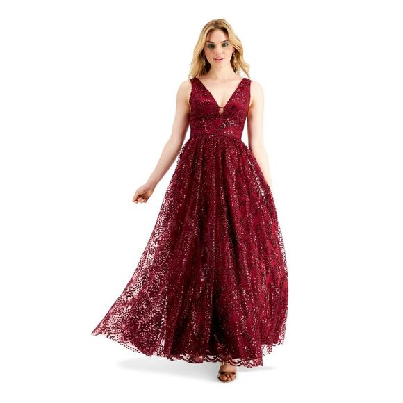 BLONDIE NITES Dresses & Skirts - BLONDIE NITES Maroon Sleeveless Full-Length Dress 5